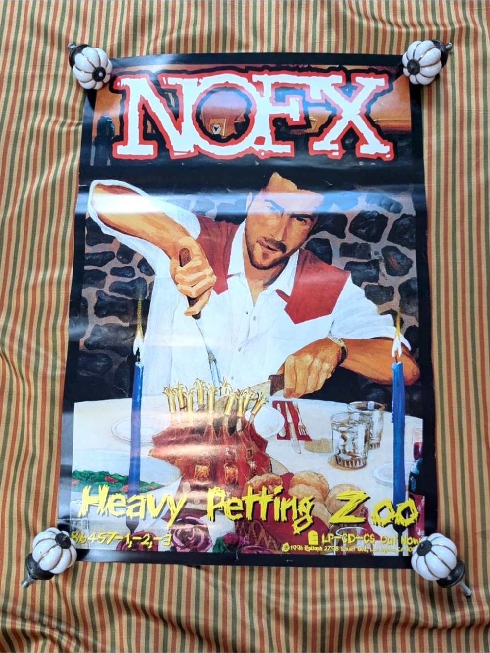 RARE NOFX PROMO Heavy Petting Zoo Double Side Poster 1996 Epitaph Punk 13X19